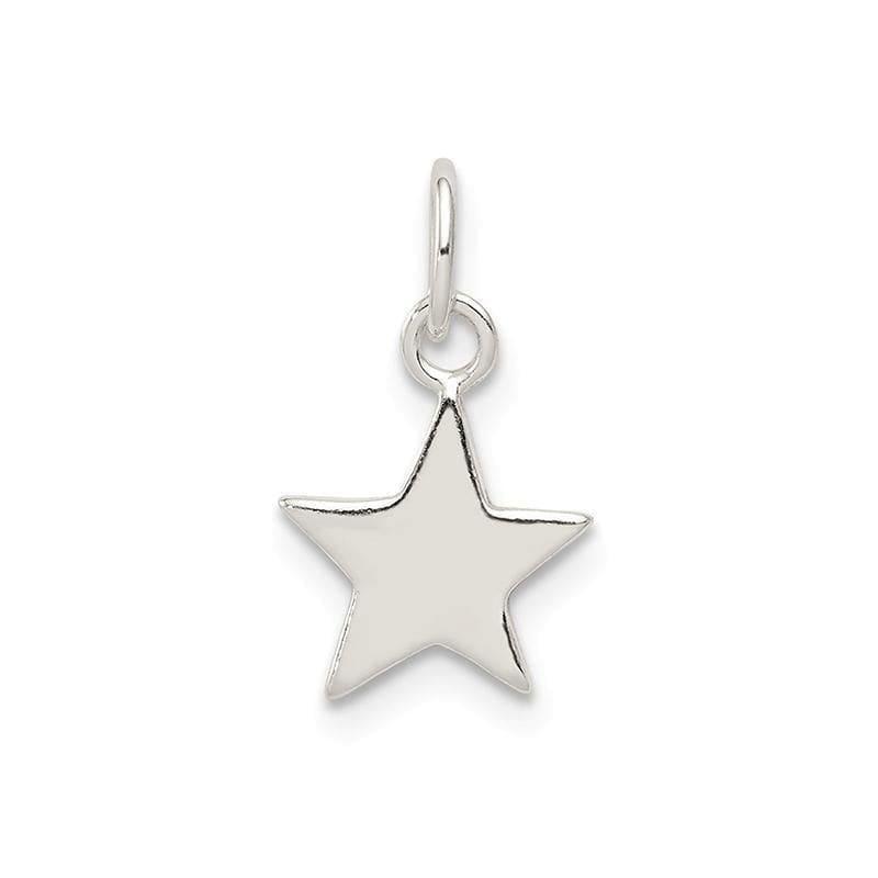 Sterling Silver Star Charm | Weight: 0.42 grams, Length: 15mm, Width: 10mm - Seattle Gold Grillz