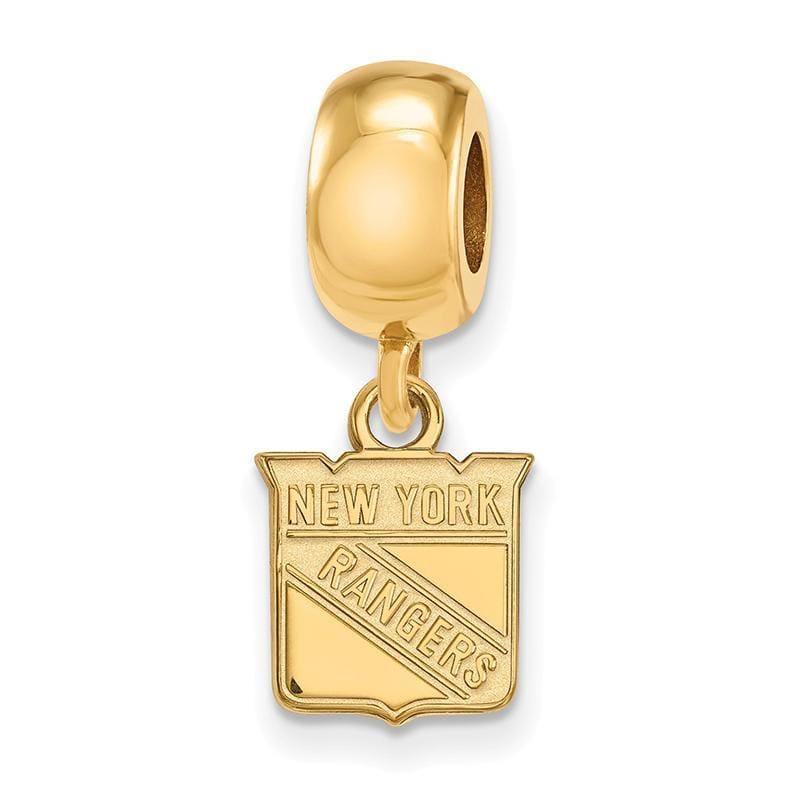 Sterling Silver w-GP NHL LogoArt New York Rangers XS Dangle Bead Charm - Seattle Gold Grillz