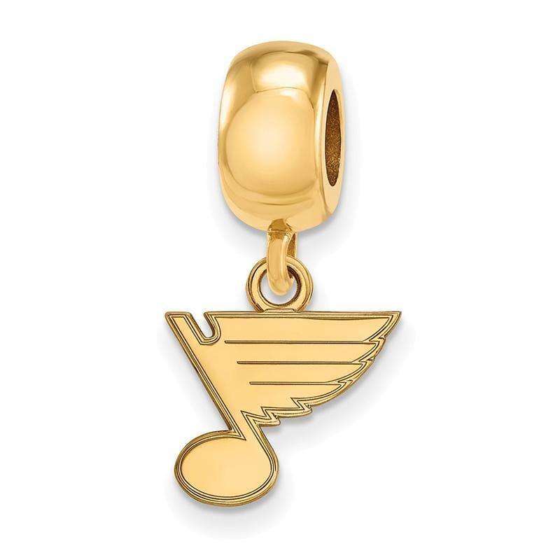 Sterling Silver w-GP NHL LogoArt St. Louis Blues XS Dangle Bead Charm - Seattle Gold Grillz