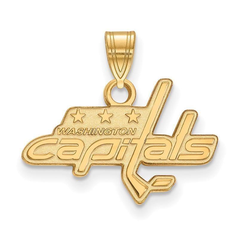 Sterling Silver w-GP NHL LogoArt Washington Capitals Small Pendant - Seattle Gold Grillz