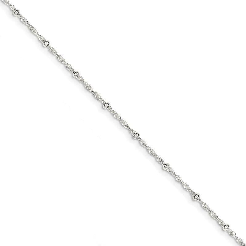 Sterling Silver with 1in Ext Fancy Bracelet | Weight: 1.67 grams, Length: 7mm, Width: mm - Seattle Gold Grillz