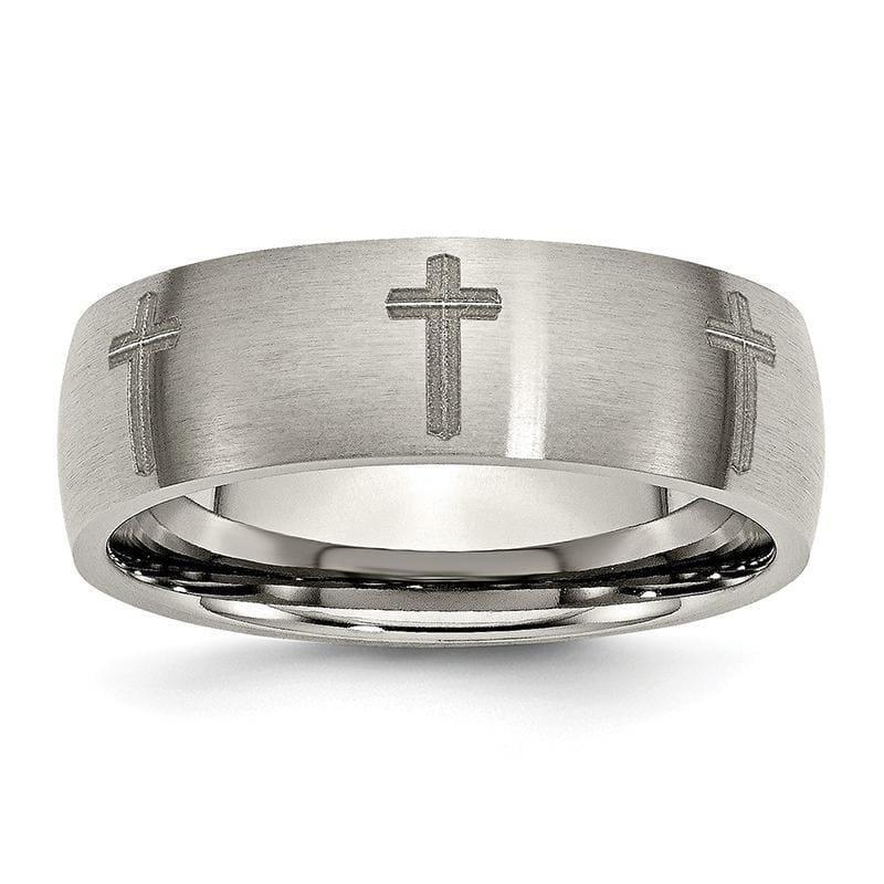 Titanium 8mm Laser Design Brushed Band - Seattle Gold Grillz