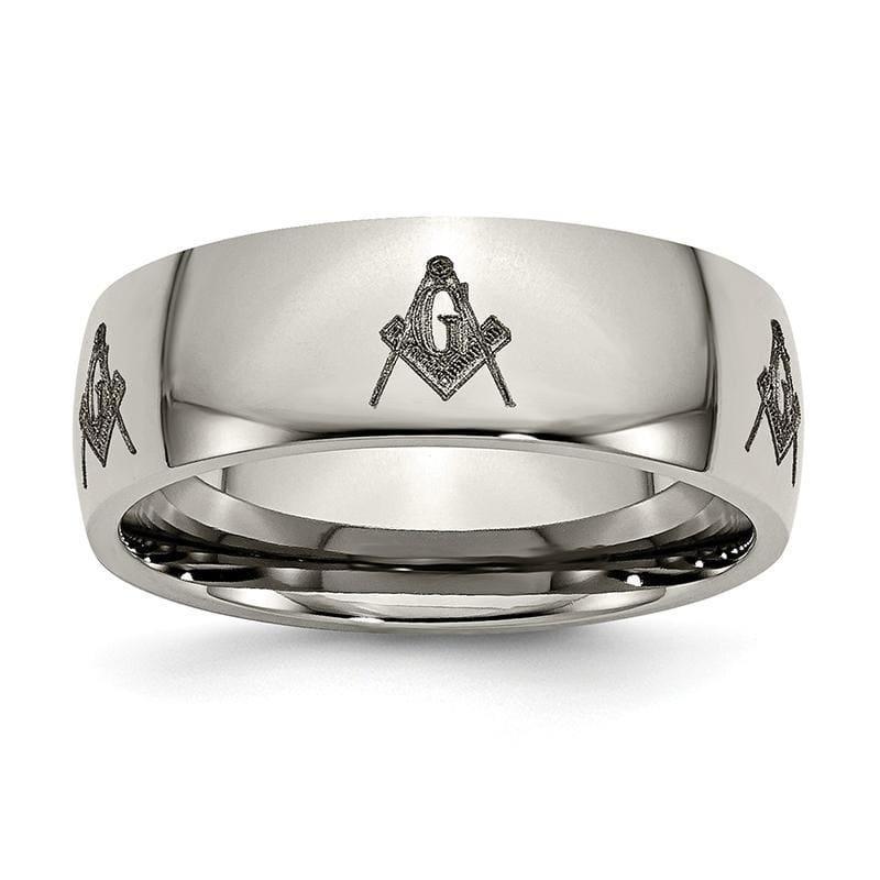 Titanium 8mm Laser Design Polished Band - Seattle Gold Grillz