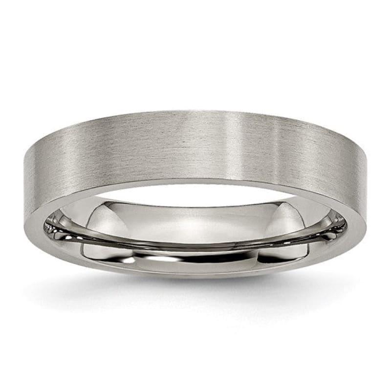 Titanium Flat 5mm Brushed Band - Seattle Gold Grillz