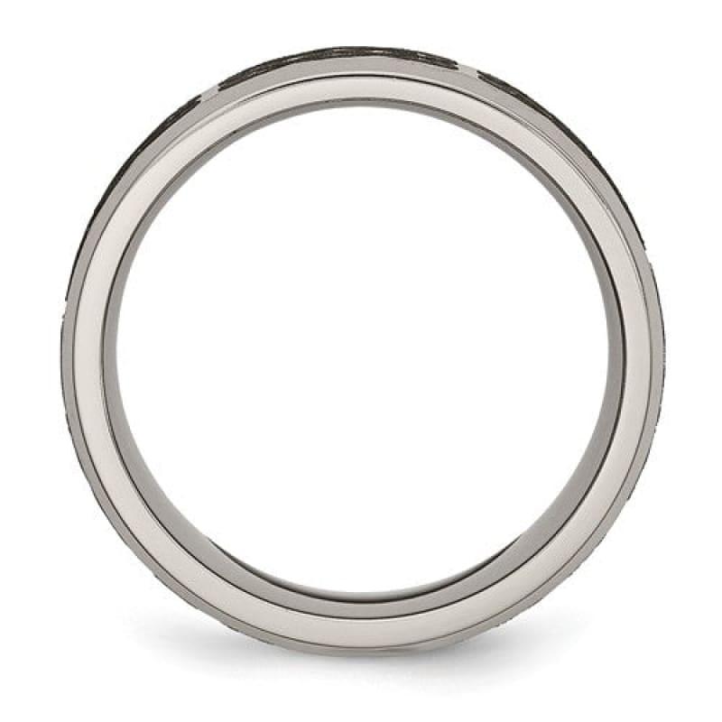 Titanium Flat 8mm Laser Design Brushed Band - Seattle Gold Grillz