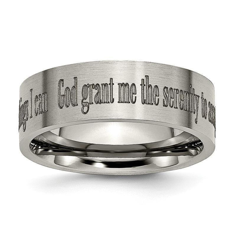 Titanium Flat 8mm Laser Design Brushed Band - Seattle Gold Grillz