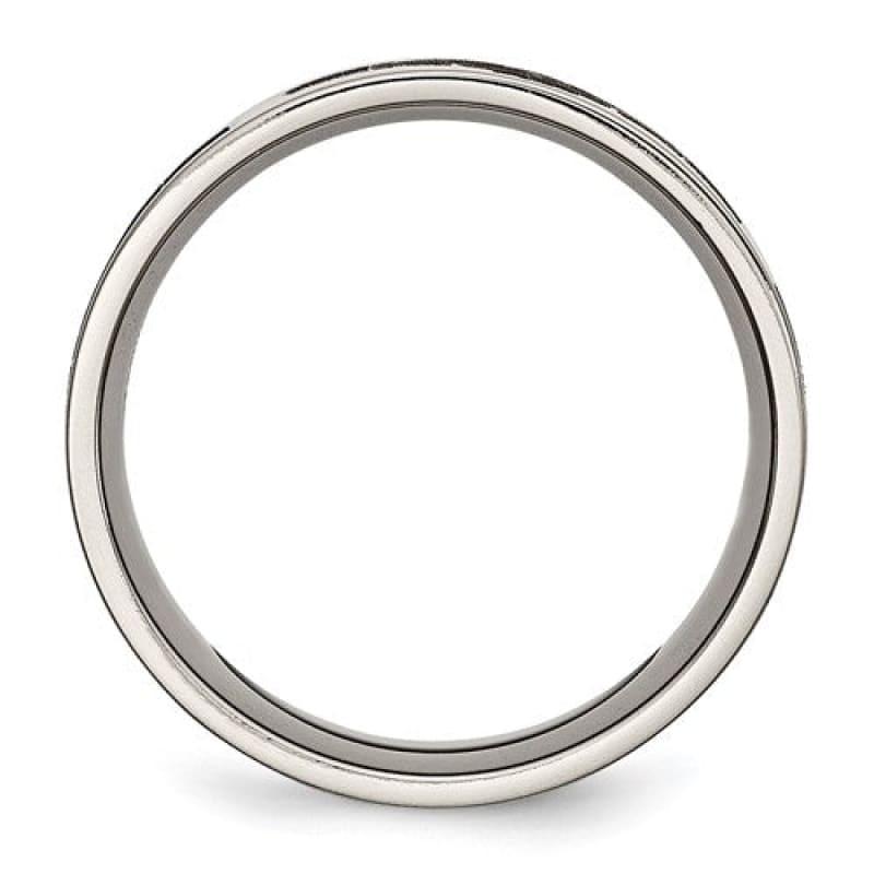 Titanium Flat 8mm Laser Design Polished Band - Seattle Gold Grillz