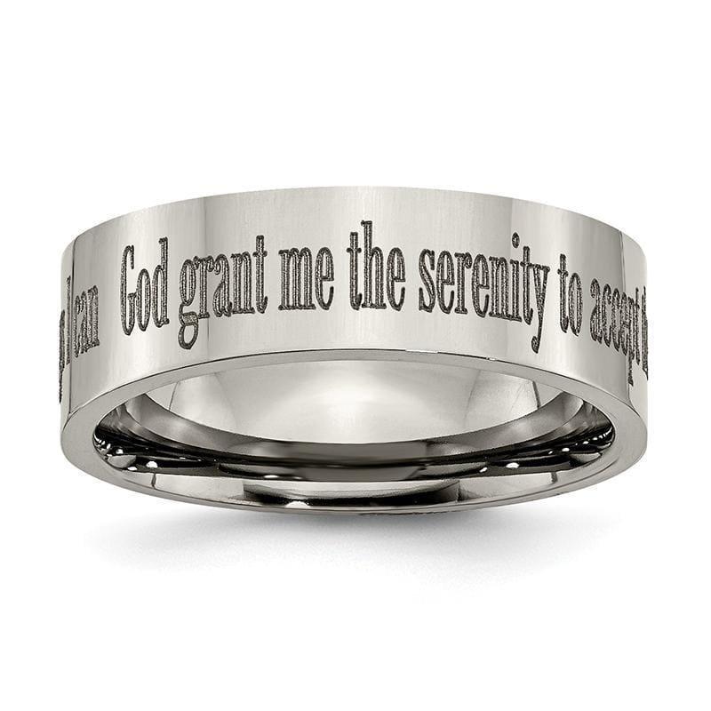 Titanium Flat 8mm Laser Design Polished Band - Seattle Gold Grillz