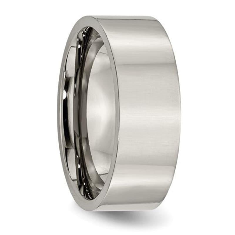 Titanium Flat 8mm Polished Band - Seattle Gold Grillz