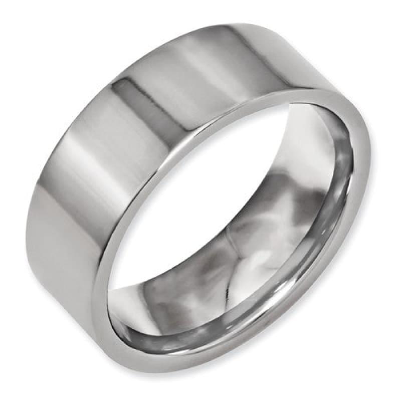 Titanium Flat 8mm Polished Band - Seattle Gold Grillz