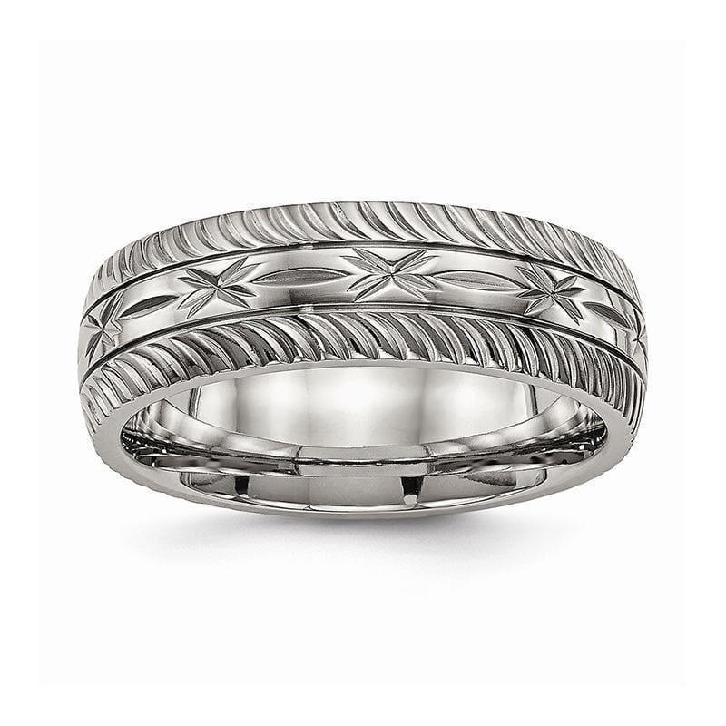 Titanium Polished Diamond Cut Ring - Seattle Gold Grillz
