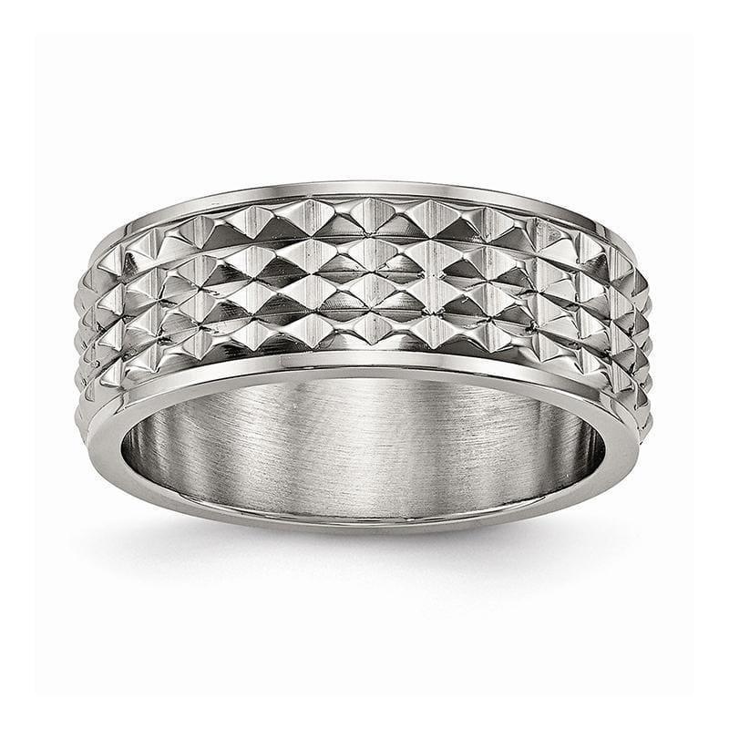 Titanium Polished Studded Ring - Seattle Gold Grillz