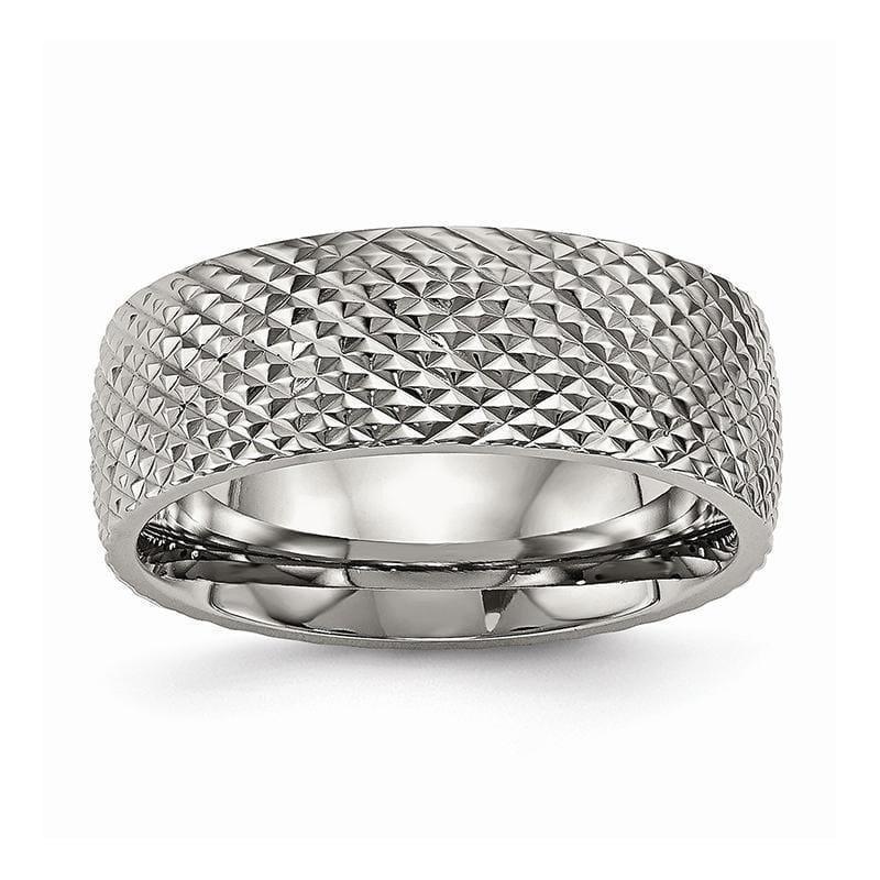 Titanium Polished Textured Ring - Seattle Gold Grillz