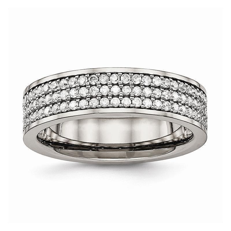 Titanium Polished with CZ Ring - Seattle Gold Grillz