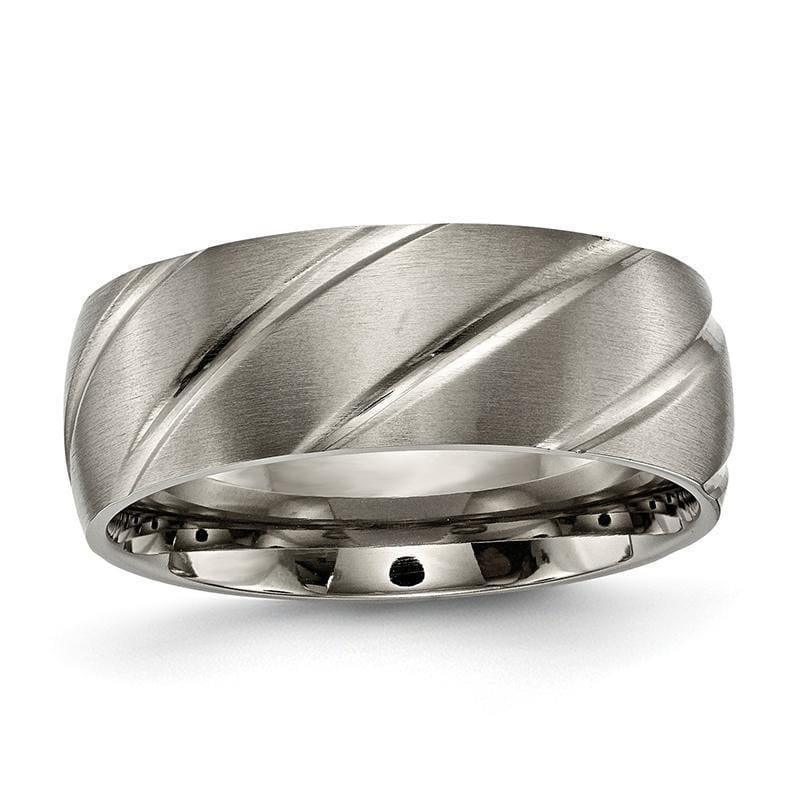 Titanium Swirl Design 8mm Satin Band - Seattle Gold Grillz