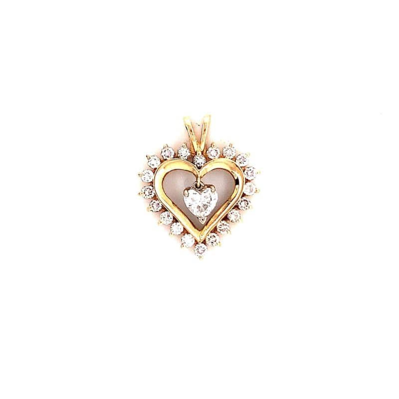Yellow Gold Heart Pendant VVS Diamonds - Seattle Gold Grillz