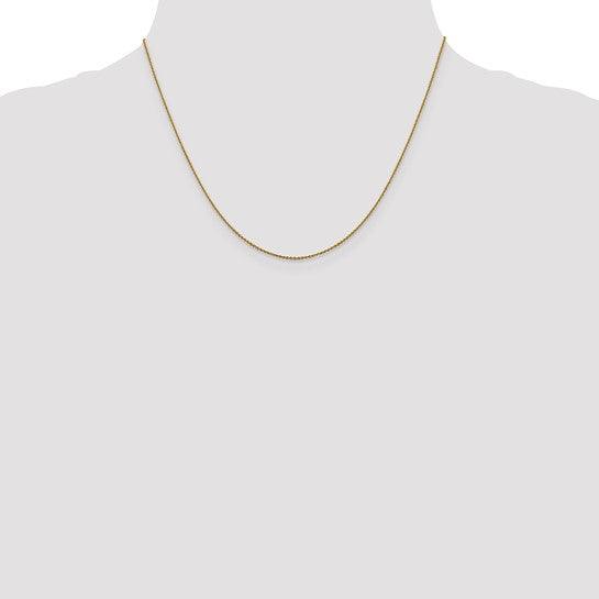 14k 0.90mm Diamond Cut Cable Chain