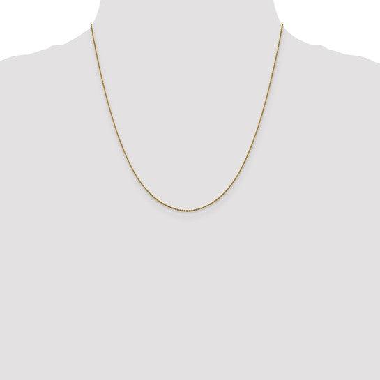 14k 0.90mm Diamond Cut Cable Chain