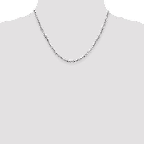 14k White Gold 1.9mm Singapore Chain