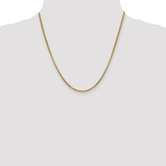 14k 2.45mm Hollow Round Box Chain
