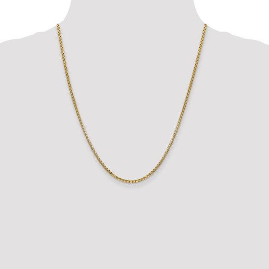 14k 2.45mm Hollow Round Box Chain