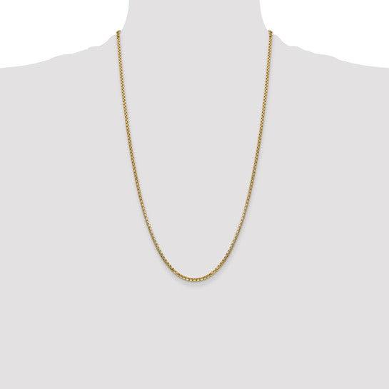 14k 2.45mm Hollow Round Box Chain