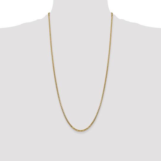 14k 2.45mm Hollow Round Box Chain