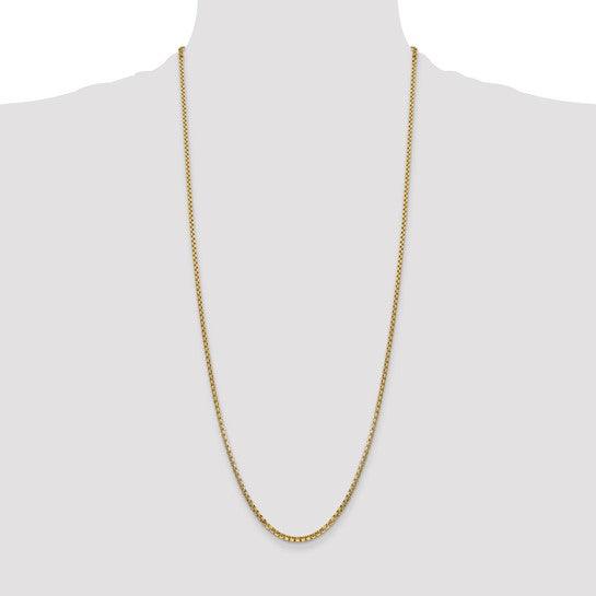 14k 2.45mm Hollow Round Box Chain