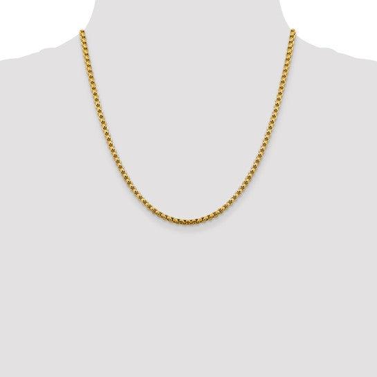 14k 3.6mm Hollow Round Box Chain