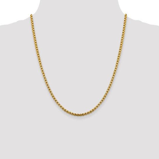 14k 3.6mm Hollow Round Box Chain