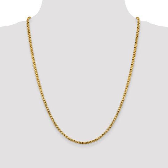 14k 3.6mm Hollow Round Box Chain