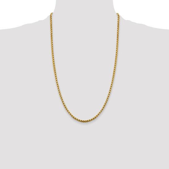14k 3.6mm Hollow Round Box Chain