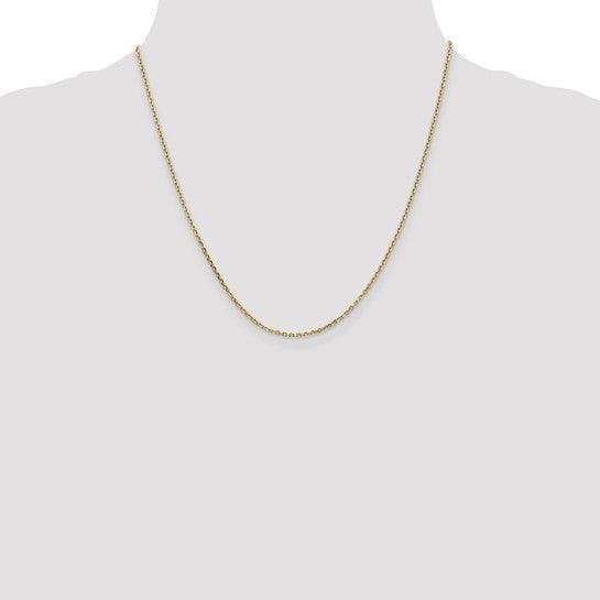 14k 1.65mm Solid Diamond Cut Cable Chain