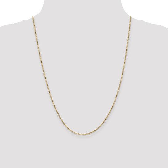 14k 1.65mm Solid Diamond Cut Cable Chain