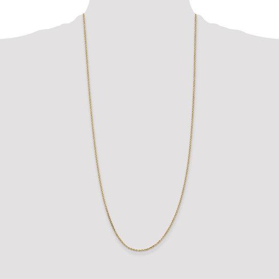 14k 1.65mm Solid Diamond Cut Cable Chain