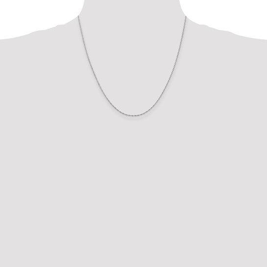 14k White Gold 1mm Singapore Chain