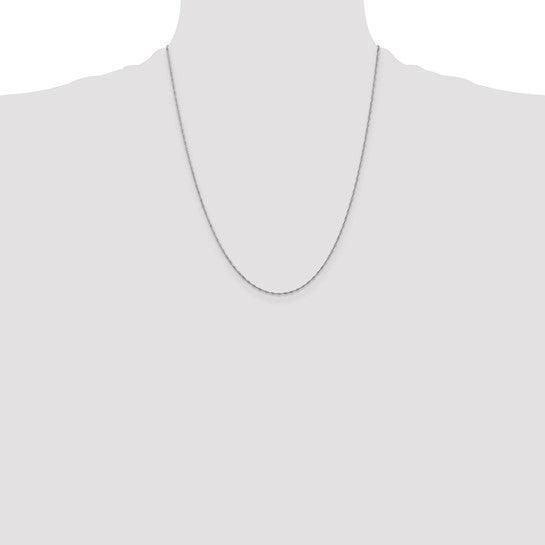 14k White Gold 1mm Singapore Chain