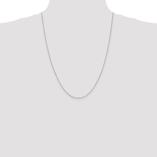 14k White Gold 1mm Singapore Chain