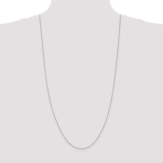 14k White Gold 1mm Singapore Chain