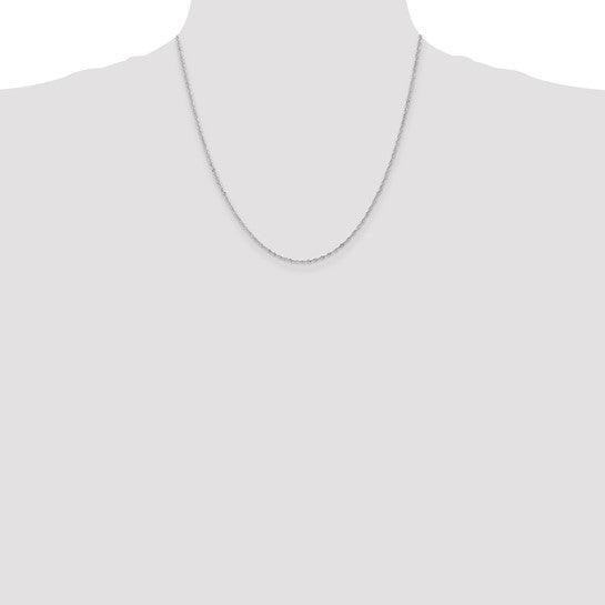 14k White Gold 1.1mm Singapore Chain