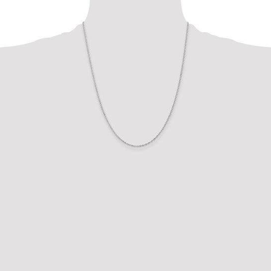 14k White Gold 1.1mm Singapore Chain