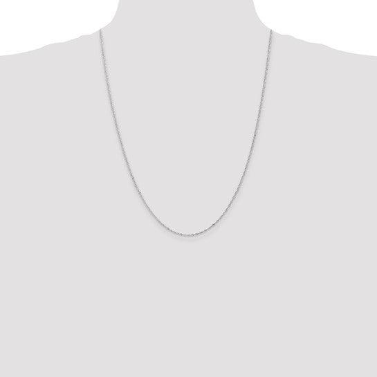 14k White Gold 1.1mm Singapore Chain