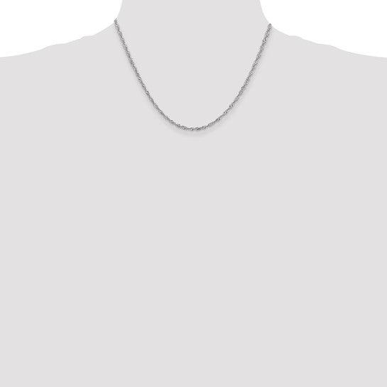 14k White Gold 2.0mm Singapore Chain