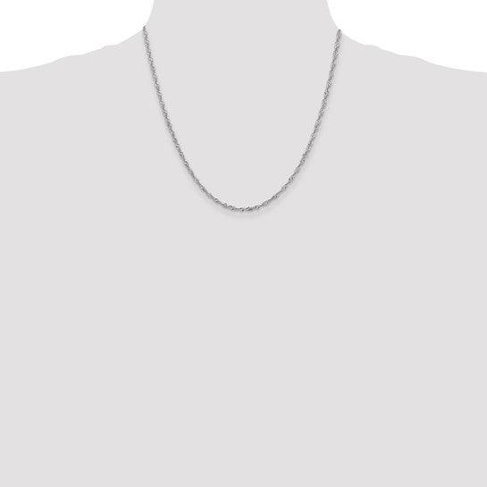 14k White Gold 2.0mm Singapore Chain