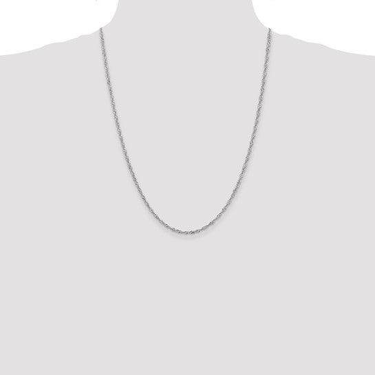 14k White Gold 2.0mm Singapore Chain