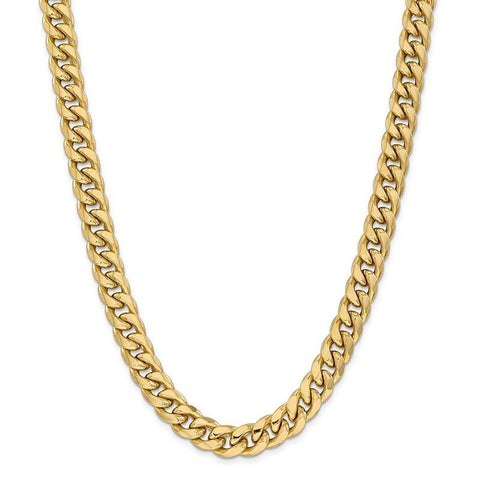 11mm Enamel cuban link necklace chain Green/Gold