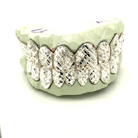 Silver Diamond Cut Grillz made by Seattle Gold Grills – Seattle Gold Grillz