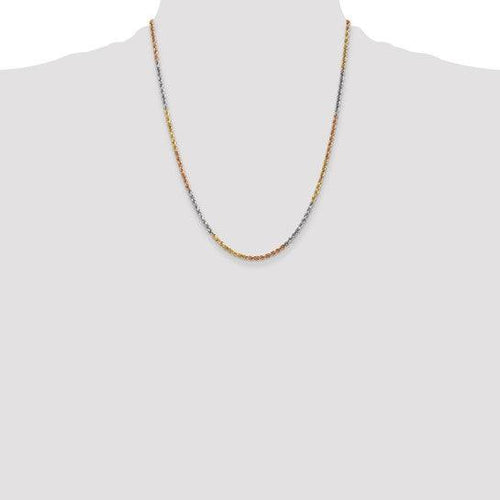 14k Tri-Color 2.5mm Diamond Cut Rope Chain – Seattle Gold Grillz