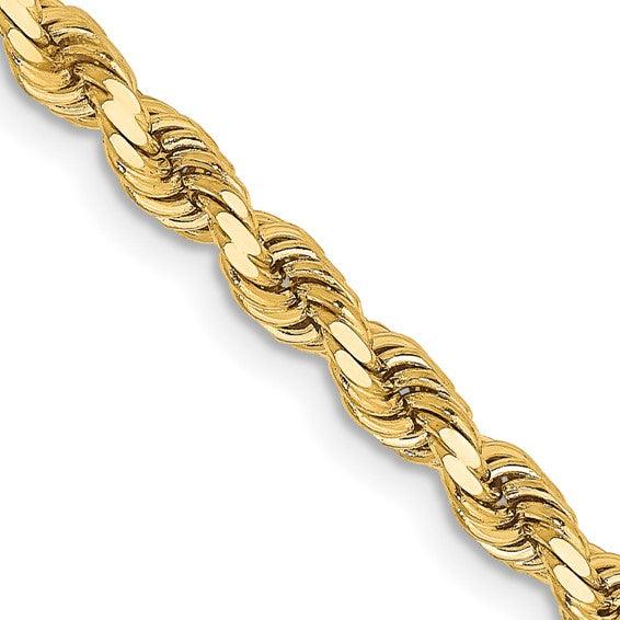 14k 3.25mm Diamond-cut Rope Chain