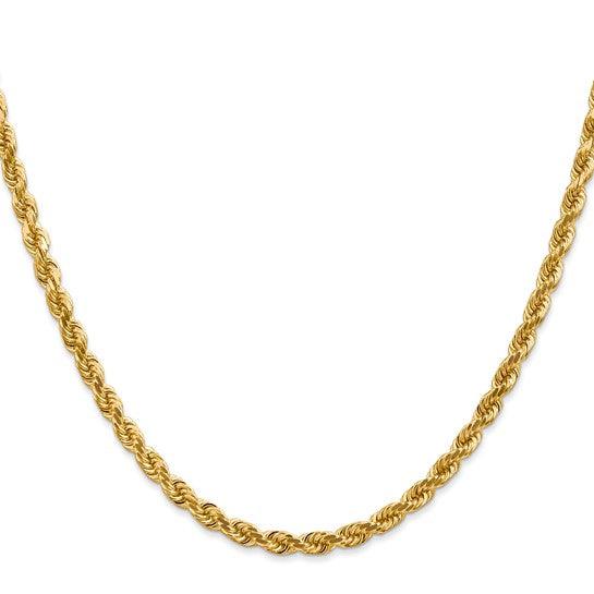 14k 4mm Diamond-cut Rope Chain